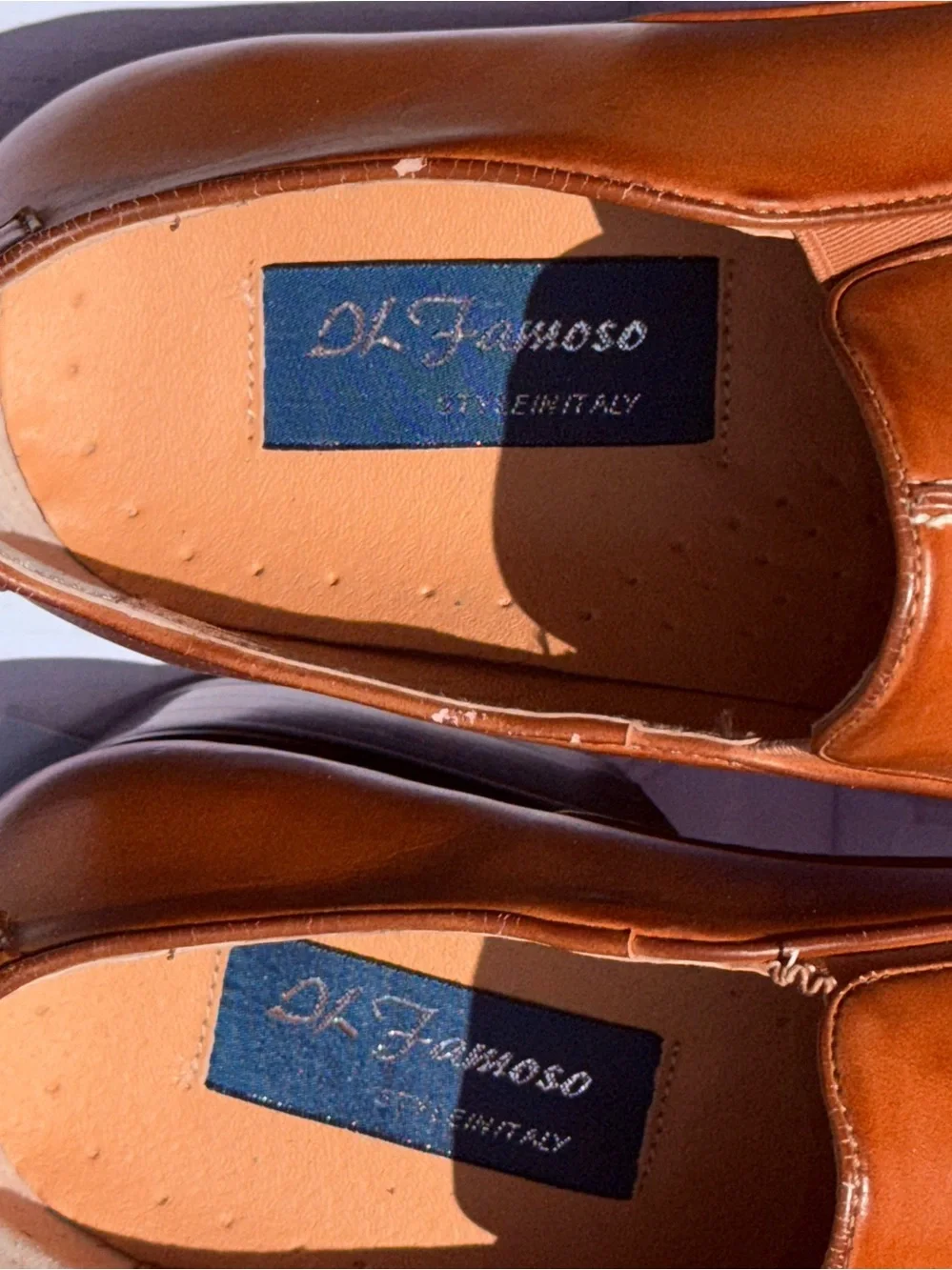 Men's Slip-On Dress Shoes in Tan D L Famoso Sz 12